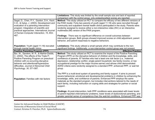 Evidence-Based Practice in Foster Parent Training and Support ...