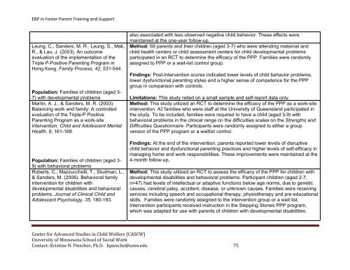 Evidence-Based Practice in Foster Parent Training and Support ...