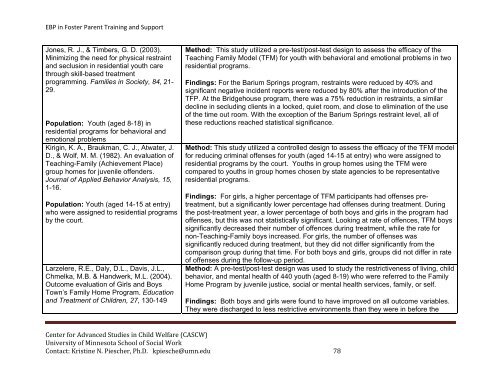 Evidence-Based Practice in Foster Parent Training and Support ...