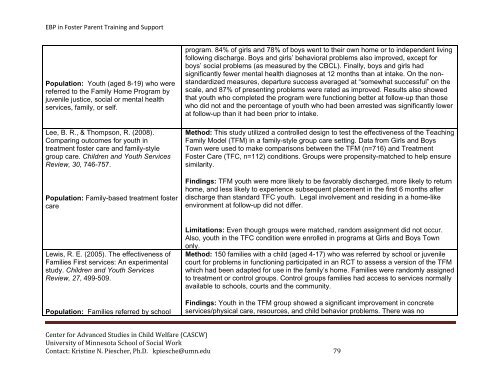 Evidence-Based Practice in Foster Parent Training and Support ...