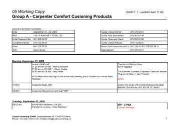 Carpenter Comfort Cusioning Products - Luzern Incoming