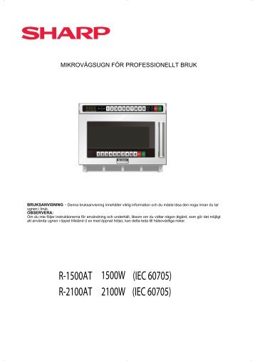 R-1500AT 1500W (IEC 60705) R-2100AT 2100W (IEC 60705)