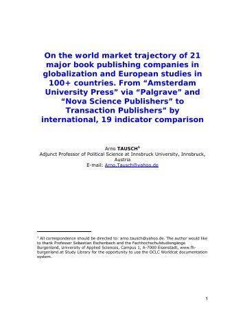 On the world market trajectory of 21 major book publishing - E-LIS