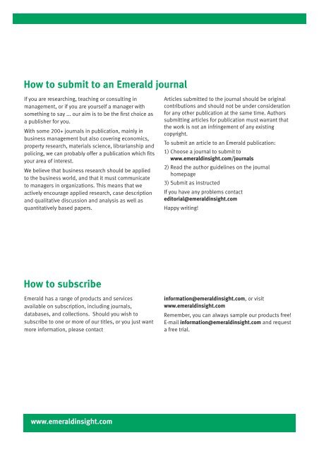 How to submit to an Emerald journal