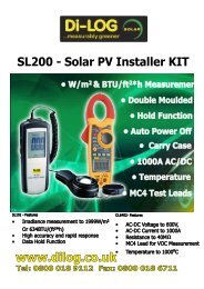 View Di-LOG SL200 Solar PV Test Kit Datasheet - Alpha Electronics