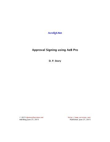 Approval Signing using AeB Pro - AcroTeX