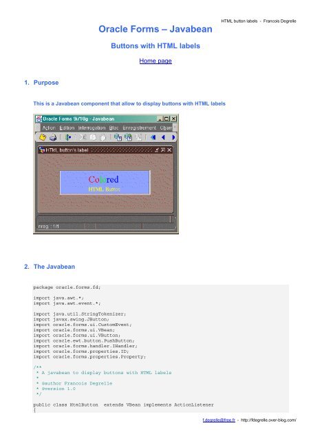 Oracle Forms – Javabean image.