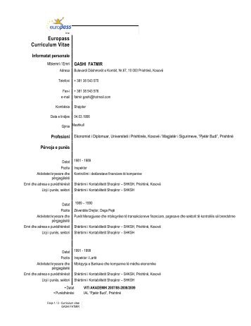 Europass Curriculum Vitae