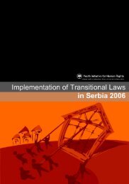 Implementation of Transitional Laws in Serbia 2006