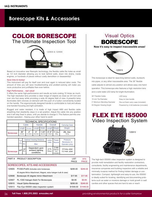 Infrared Cameras ......................................... 24-25 Borescope Kits ...