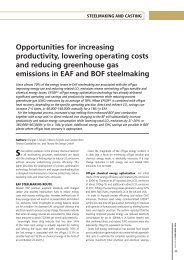 Opportunities for increasing productivity, lowering ... - Millennium Steel