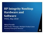 HP Integrity NonStop Hardware and Software