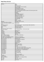 Interpreten Mobil Music Service