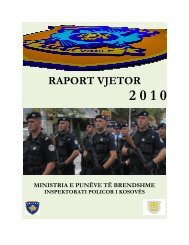 Raporti Vjetor 2010 - Inspektorati Policor i KosovÃ«s