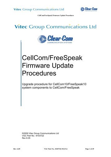 CellCom/FreeSpeak Firmware Update Procedures
