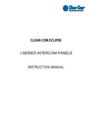 CLEAR-COM ECLIPSE I-SERIES INTERCOM PANELS INSTRUCTION MANUAL