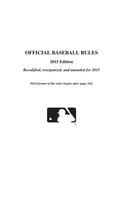 OFFICIAL BASEBALL RULES