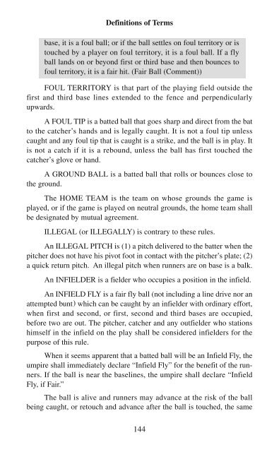 OFFICIAL BASEBALL RULES