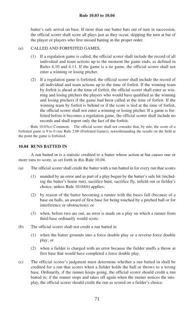 OFFICIAL BASEBALL RULES