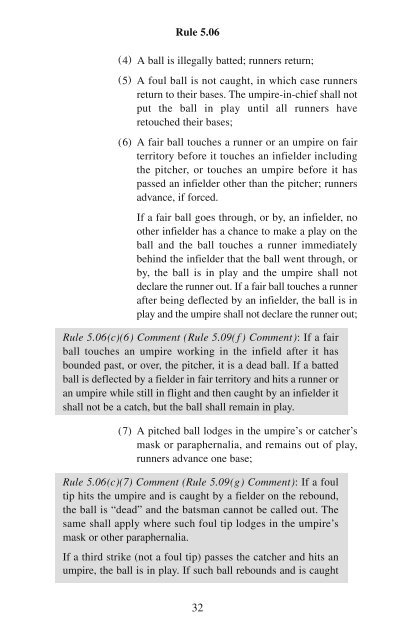 OFFICIAL BASEBALL RULES