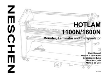 HOTLAM 1100N/1600N Mounter, Laminator and ... - Neschen