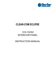 ICS-62 & ICS-102 Manual - Clear-Com