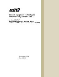 Vendor Configuration Guide - Network Equipment Technologies, Inc.