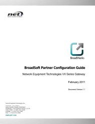 BroadSoft Partner Configuration Guide - Network Equipment ...