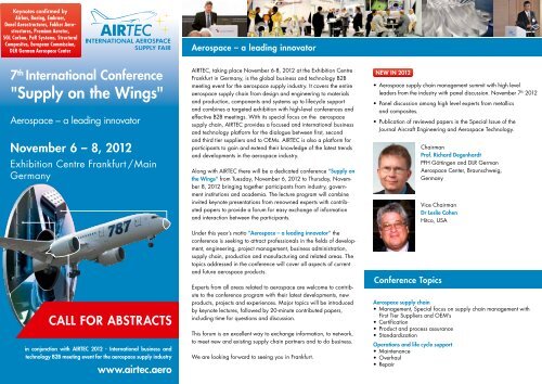 Call for Abstracts - Airtec