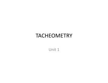 TACHEOMETRY