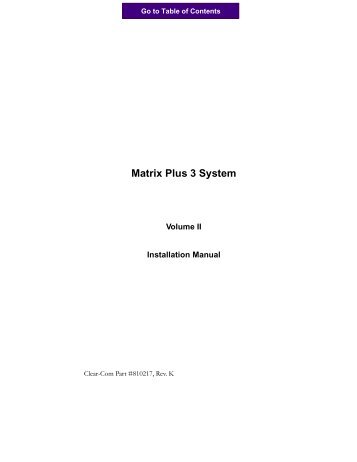 Matrix Plus 3 System