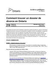 Comment trouver un dossier de divorce en Ontario 210 - Archives ...