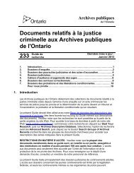 Documents relatifs à la justice criminelle aux Archives publiques de l ...