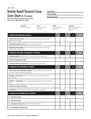 Rethink Runoff Research Essay Score Sheet