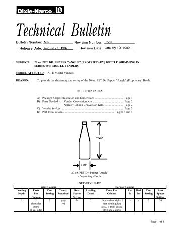 TB 502 - 20 oz. PET Dr. Pepper "Proprietary" Shimming in E-models