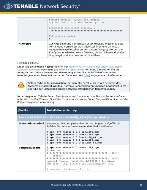 Nessus 5.0 Installation Guide