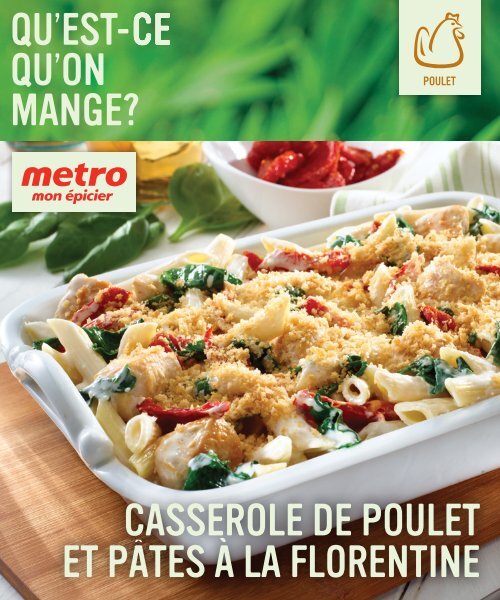 CASSEROLE DE POULET ET PÂTES À LA FLORENTINE