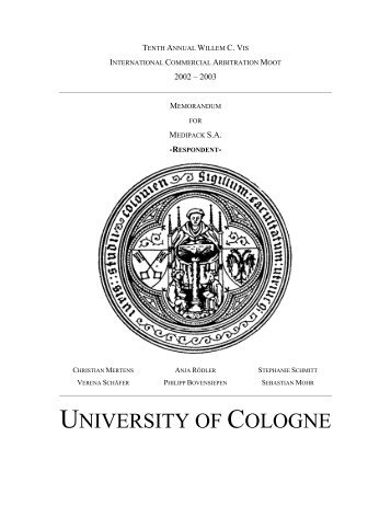 UNIVERSITY OF COLOGNE - Pace University