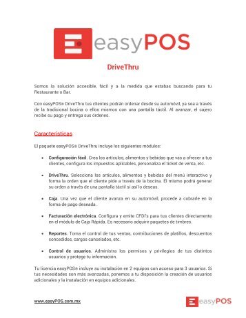 Factsheet easyPOS DriveThru