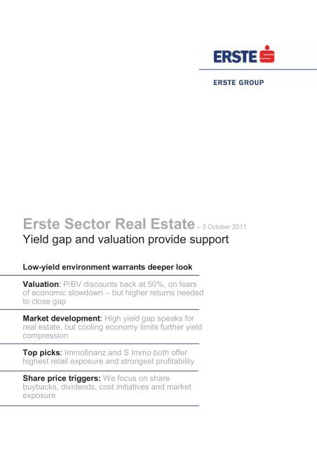Outlook: Yield gap high for slow growth scenario - Erste Bank a.d. ...