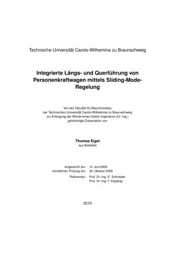Integrierte Längs - Technische Universität Braunschweig