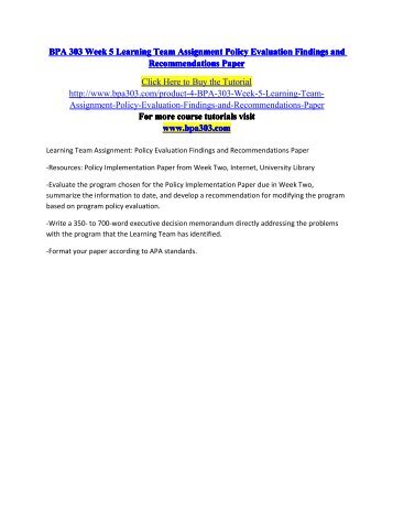 Write policy issue paper evaluation