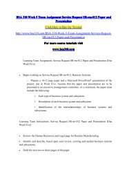 BSA 310 Week 5 Team Assignment Service Request SR-rm-012 Paper and Presentation/bsa310dotcom