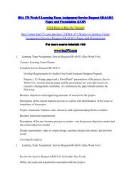 BSA 375 Week 5 Learning Team Assignment Service Request SR-kf-013 Paper and Presentation (UOP)/bsa375dotcom