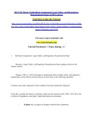 HCS 341 Week 2 Individual Assignment Legal/Tutorialrank