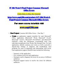 IT 206 Week 9 Final Project Common Microsoft Office Errors