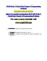 IT 210 Week 7 CheckPoint Chapter 5 Programming Problems