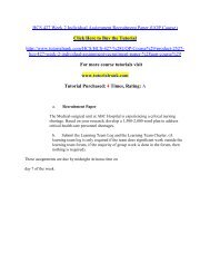 HCS 427 Week 2 Individual Assignment Recruitment Paper/Tutorialrank