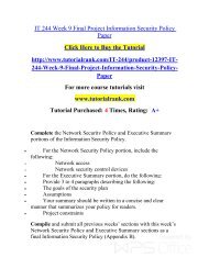 IT 244 Week 9 Final Project Information Security Policy Pape/ Tutorialrank