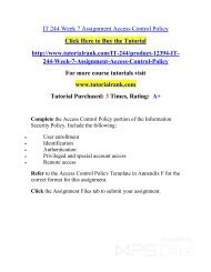 IT 244 Week 7 Assignment Access Control Policy/ Tutorialrank